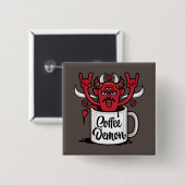 Badge Carré 5 Cm Café Demon (Devant & derrière)