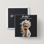 Badge Carré 5 Cm Café Mad Scientifique (Devant & derrière)