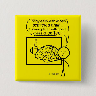 Badge Carré 5 Cm Café Scatter Cerveau