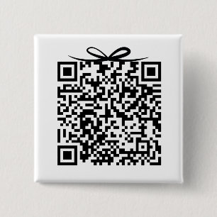 Badge Carré 5 Cm Caisse-cadeau avec code QR du Fonds de lune de mie