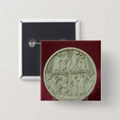 Badge Carré 5 Cm Caisse de miroir dépeignant les scènes courtoises, (Devant & derrière)