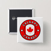 Badge Carré 5 Cm Calgary Canada (Devant & derrière)