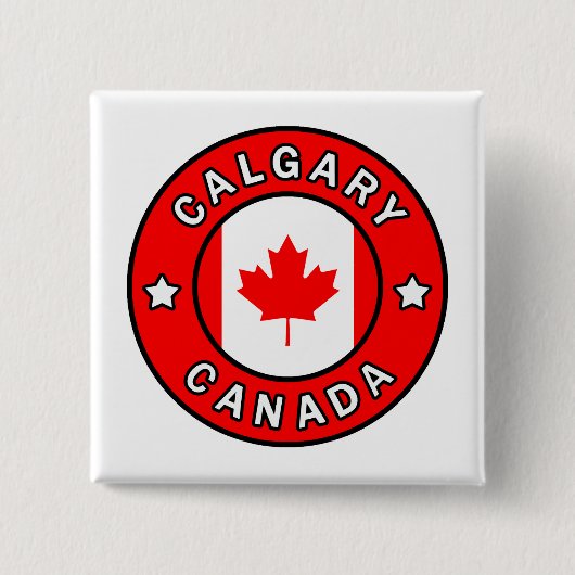 Badge Carré 5 Cm Calgary Canada (Devant)