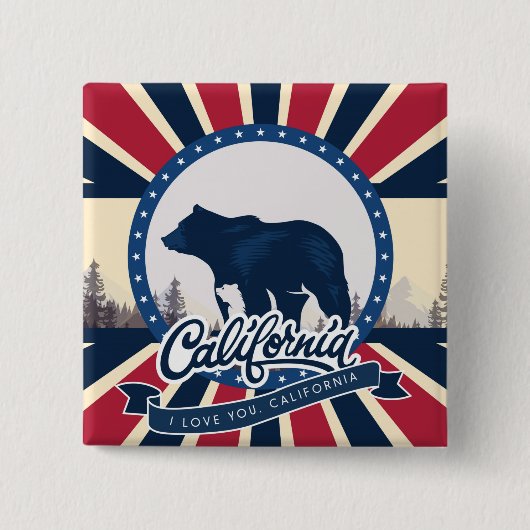 Badge Carré 5 Cm Californie (Devant)