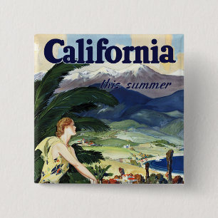 Badge Carré 5 Cm Californie cet été