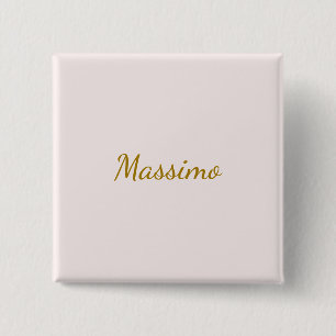Badge Carré 5 Cm Calligraphie élégante de couleur or et pastel Nom