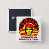 Badge Carré 5 Cm Camarade Obama Button (Devant & derrière)