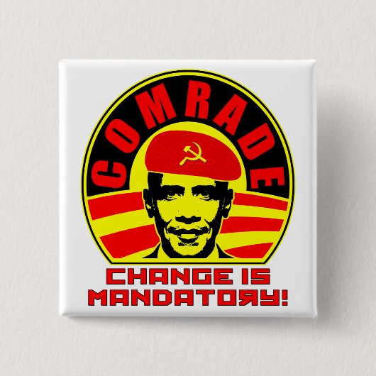 Badge Carré 5 Cm Camarade Obama Button (Devant)