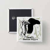 Badge Carré 5 Cm Camel Hand Puppet Shadow Games (Devant & derrière)