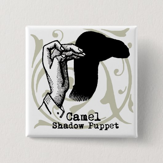 Badge Carré 5 Cm Camel Hand Puppet Shadow Games (Devant)