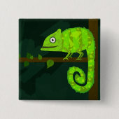 Badge Carré 5 Cm Caméléon vert mignon (Devant)