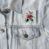 Badge Carré 5 Cm Camélia (En situation)