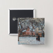 Badge Carré 5 Cm Camille Pissarro - Chataigniers a Louvecienne (Devant & derrière)