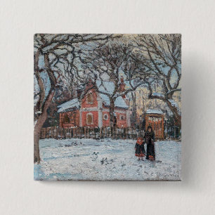 Badge Carré 5 Cm Camille Pissarro - Châtaigniers à Louveciennes