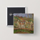 Badge Carré 5 Cm Camille Pissarro | Les toits rouges, ou l'angle d' (Devant & derrière)