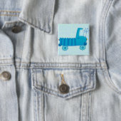 Badge Carré 5 Cm Camion bleu (En situation)