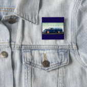 Badge Carré 5 Cm Camion bleu Diamond T 1937 (En situation)