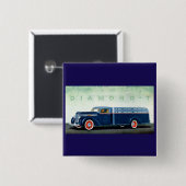 Badge Carré 5 Cm Camion bleu Diamond T 1937 (Devant & derrière)