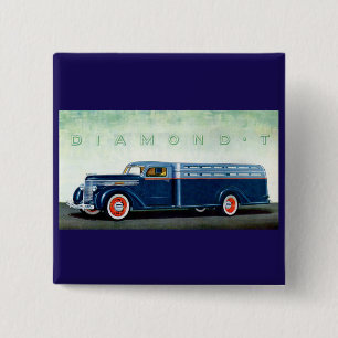 Badge Carré 5 Cm Camion bleu Diamond T 1937
