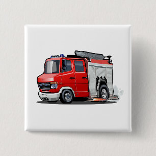 Badge Carré 5 Cm Camion-feu de dessin