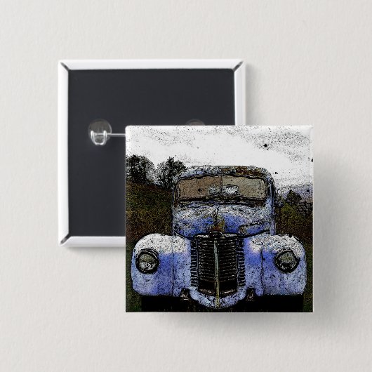 Badge Carré 5 Cm Camion vintage (Devant & derrière)