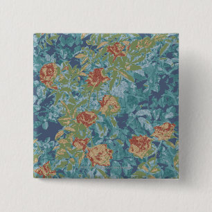 Badge Carré 5 Cm Camouflage et fleurs