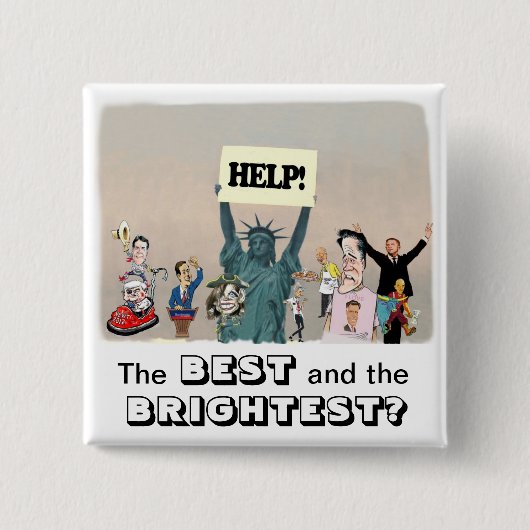 Badge Carré 5 Cm Campagne 2012 présidentielle (Devant)