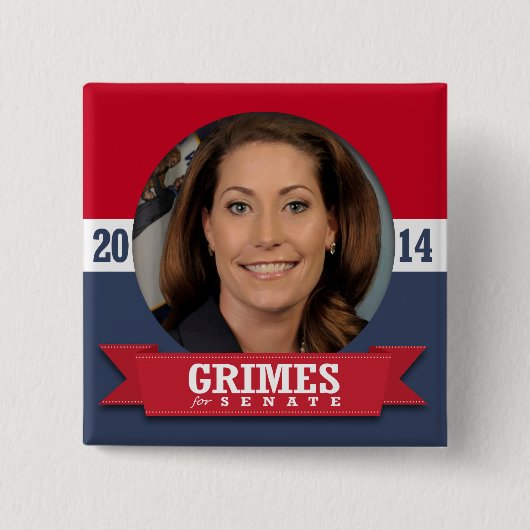 BADGE CARRÉ 5 CM CAMPAGNE ALISON LUNDERGAN-GRIMES (Devant)