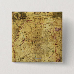 Badge Carré 5 Cm Campagne d'Atlanta - carte panoramique 2 de guerre