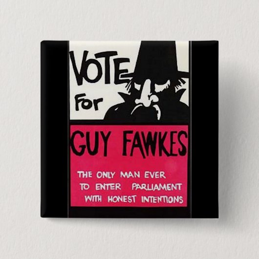 Badge Carré 5 Cm Campagne de Guy Fawkes (Devant)