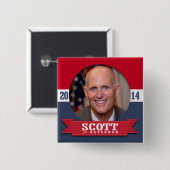 BADGE CARRÉ 5 CM CAMPAGNE RICK SCOTT (Devant & derrière)