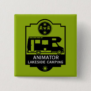 Badge Carré 5 Cm Camping Caravan Business