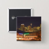 Badge Carré 5 Cm Canada, Alberta, Calgary : City Skyline de (Devant & derrière)