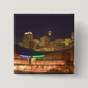 Badge Carré 5 Cm Canada, Alberta, Calgary : Skyline de la ville dep