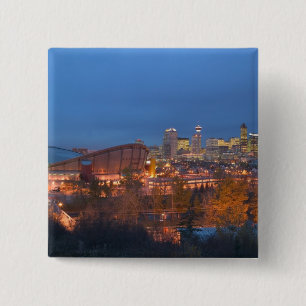 Badge Carré 5 Cm Canada, Alberta, Calgary : Skyline de la ville du