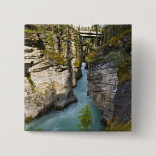 Badge Carré 5 Cm Canada, Alberta, parc national de Jasper, Athabasc