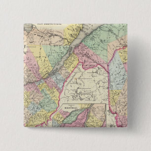 Badge Carré 5 Cm Canada Est Ou Bas-Canada Et Nouveau-Brunswick