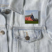 Badge Carré 5 Cm Canada, Québec, Perce. IMAGE RESTREINTE : Pas (En situation)