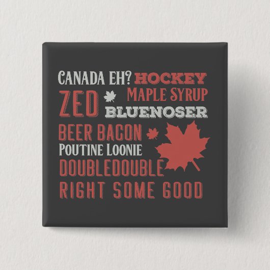 Badge Carré 5 Cm Canada Slang Subway Art    (Devant)