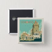 Badge Carré 5 Cm Canada | Toronto, Casa Loma (Devant & derrière)