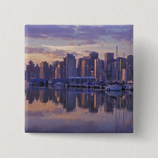 Badge Carré 5 Cm Canada, Vancouver (Colombie-Britannique).Vancouver (Devant)