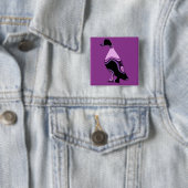 Badge Carré 5 Cm Canard psychédélique (En situation)