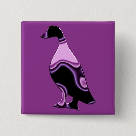 Badge Carré 5 Cm Canard psychédélique (Devant)