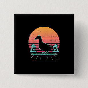 Badge Carré 5 Cm Canard Vaporwave Aestic 80s Ferme Animal Fermier C
