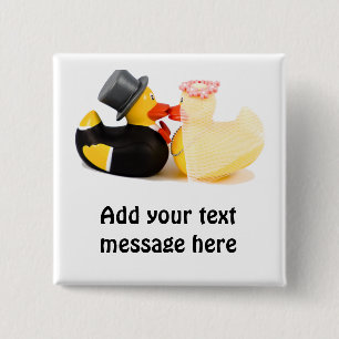 Badge Carré 5 Cm Canards de mariage 1