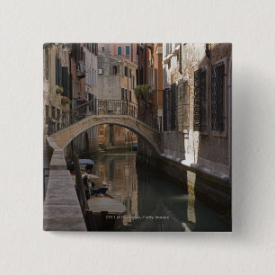 Badge Carré 5 Cm Canaux de Venise et pont en pierre