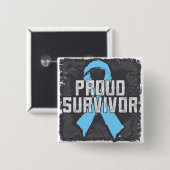 Badge Carré 5 Cm Cancer de la prostate Fier Survivant (Devant & derrière)