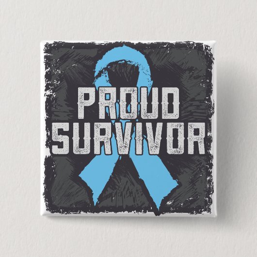 Badge Carré 5 Cm Cancer de la prostate Fier Survivant (Devant)