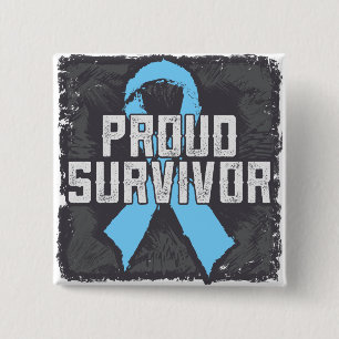 Badge Carré 5 Cm Cancer de la prostate Fier Survivant