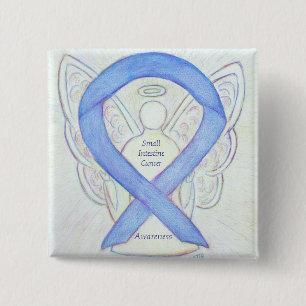 Badge Carré 5 Cm Cancer de l'intestin grêle Sensibilisation de l'an